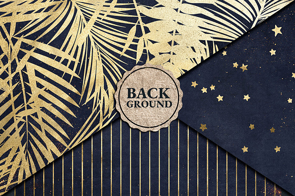Gold Navy Blue Watercolor Textures in Textures - product preview 3