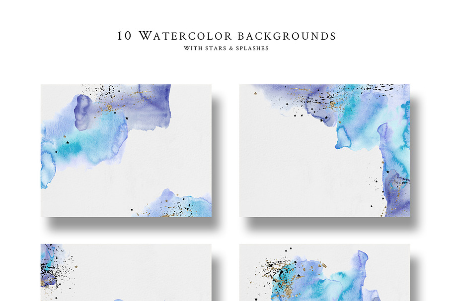 Watercolor backgrounds - Blue in Textures - product preview 8