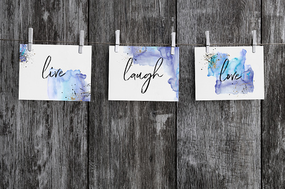 Watercolor backgrounds - Blue in Textures - product preview 6
