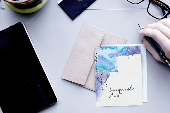 Watercolor backgrounds - Blue in Textures - product preview 7