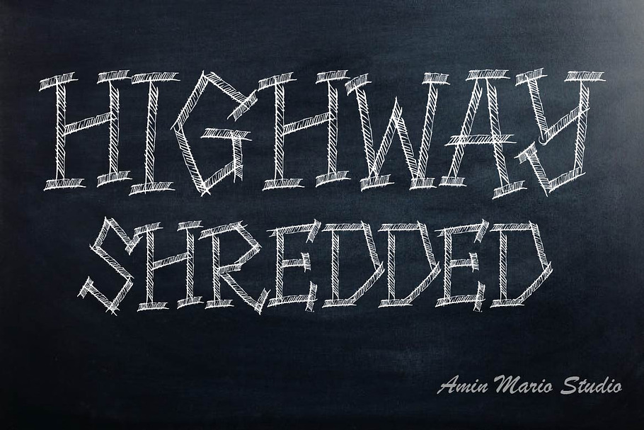 HIGHWAY SHREDDED - ALLCAPS in Display Fonts - product preview 8
