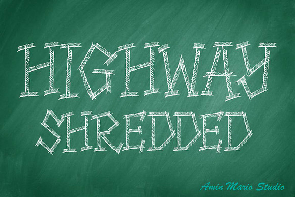 HIGHWAY SHREDDED - ALLCAPS in Display Fonts - product preview 4