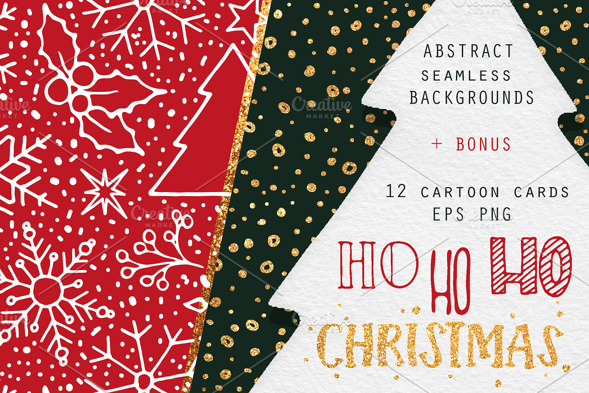 HOHOHO Christmas winter background in Patterns - product preview 8