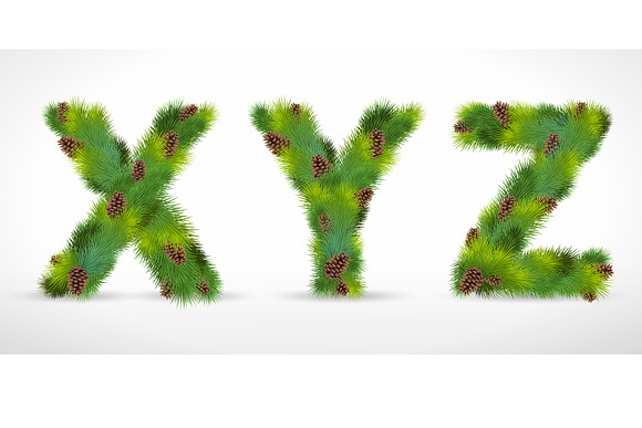 Christmas tree alphabet and numbers in Illustrations - product preview 7