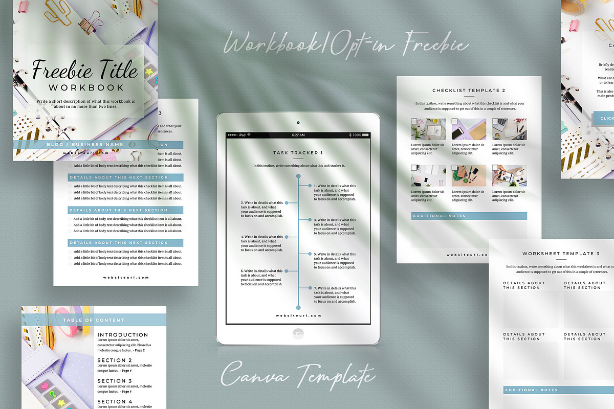 Workbook Canva Templates (Colfax) in Stationery Templates - product preview 8
