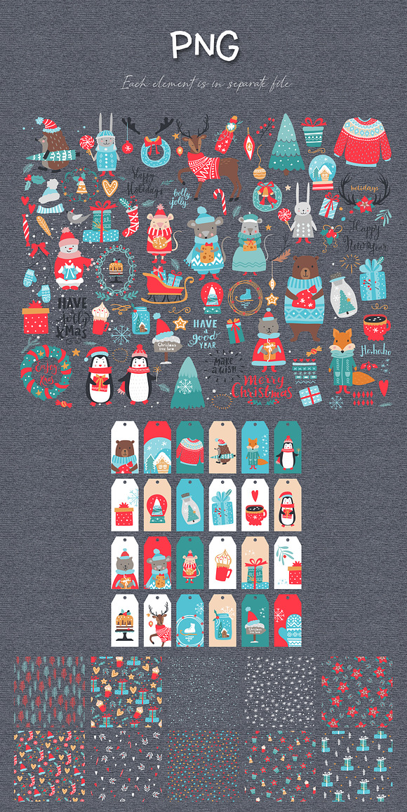 Winter Holidays Vector Set in Objects - product preview 5