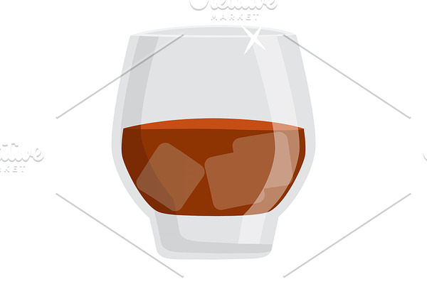 Glass of Rum, Brandy or Dark Whiskey