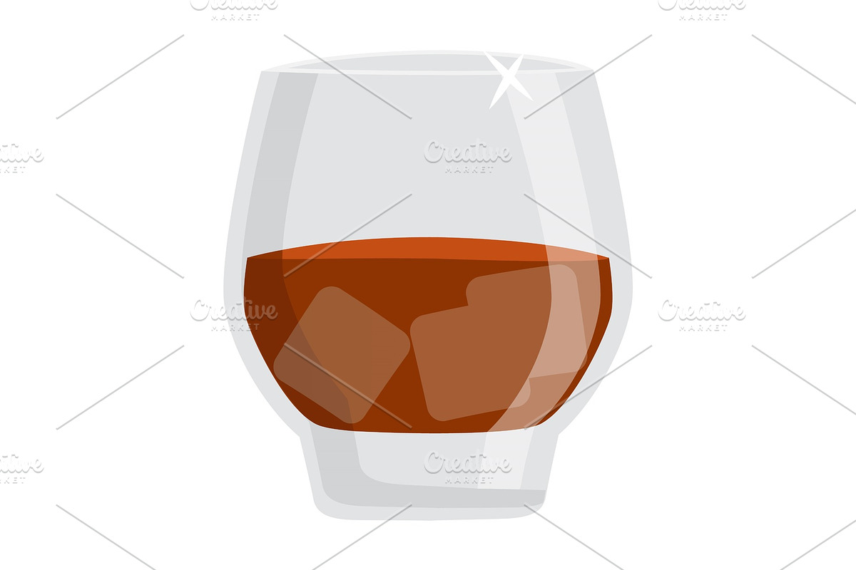 Glass of Rum, Brandy or Dark Whiskey in Illustrations - product preview 8