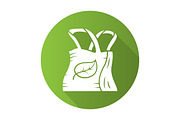 Eco bag flat design glyph icon
