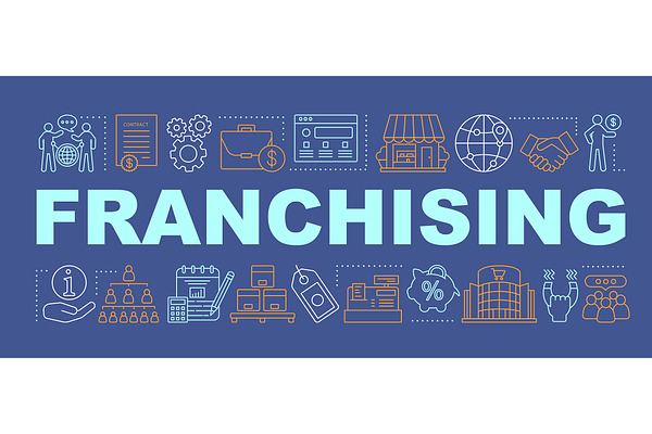 Franchising word concepts banner