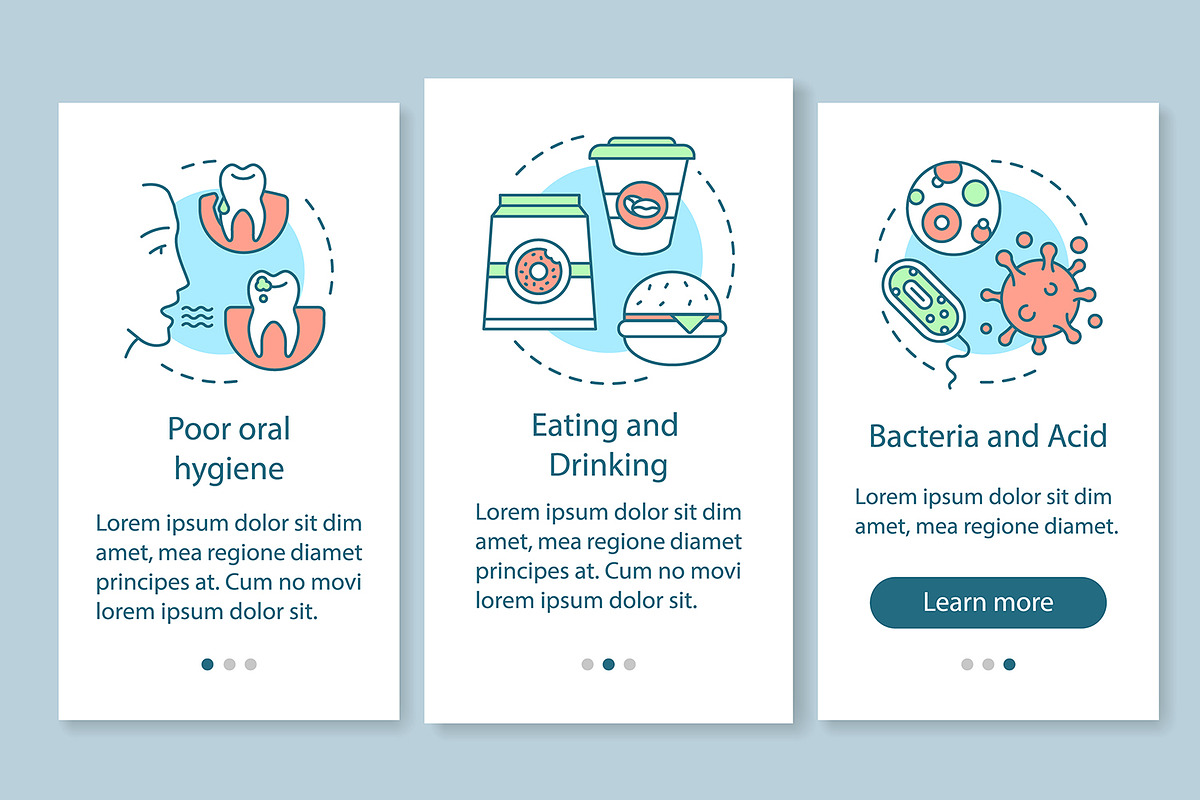 Tooth diseases causes app pages in Website Templates - product preview 8