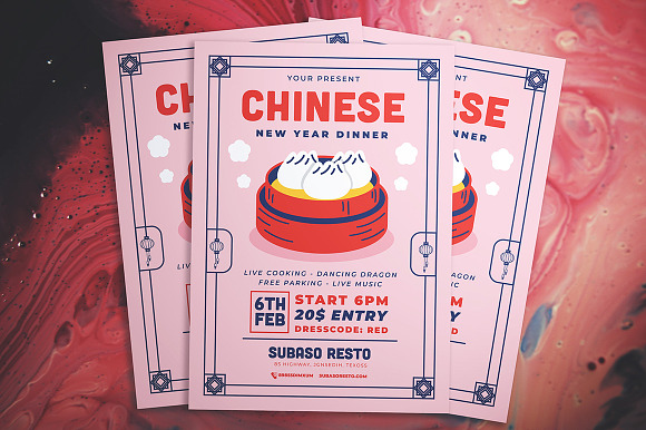 Chinese New Year Dinner Flyer in Flyer Templates - product preview 1