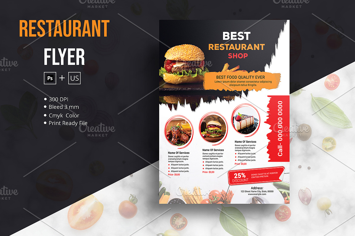 Restaurant Menu | Food Menu V1125 in Flyer Templates - product preview 8