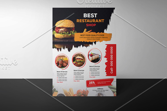 Restaurant Menu | Food Menu V1125 in Flyer Templates - product preview 3