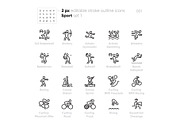 Sport and Games outline vector icons