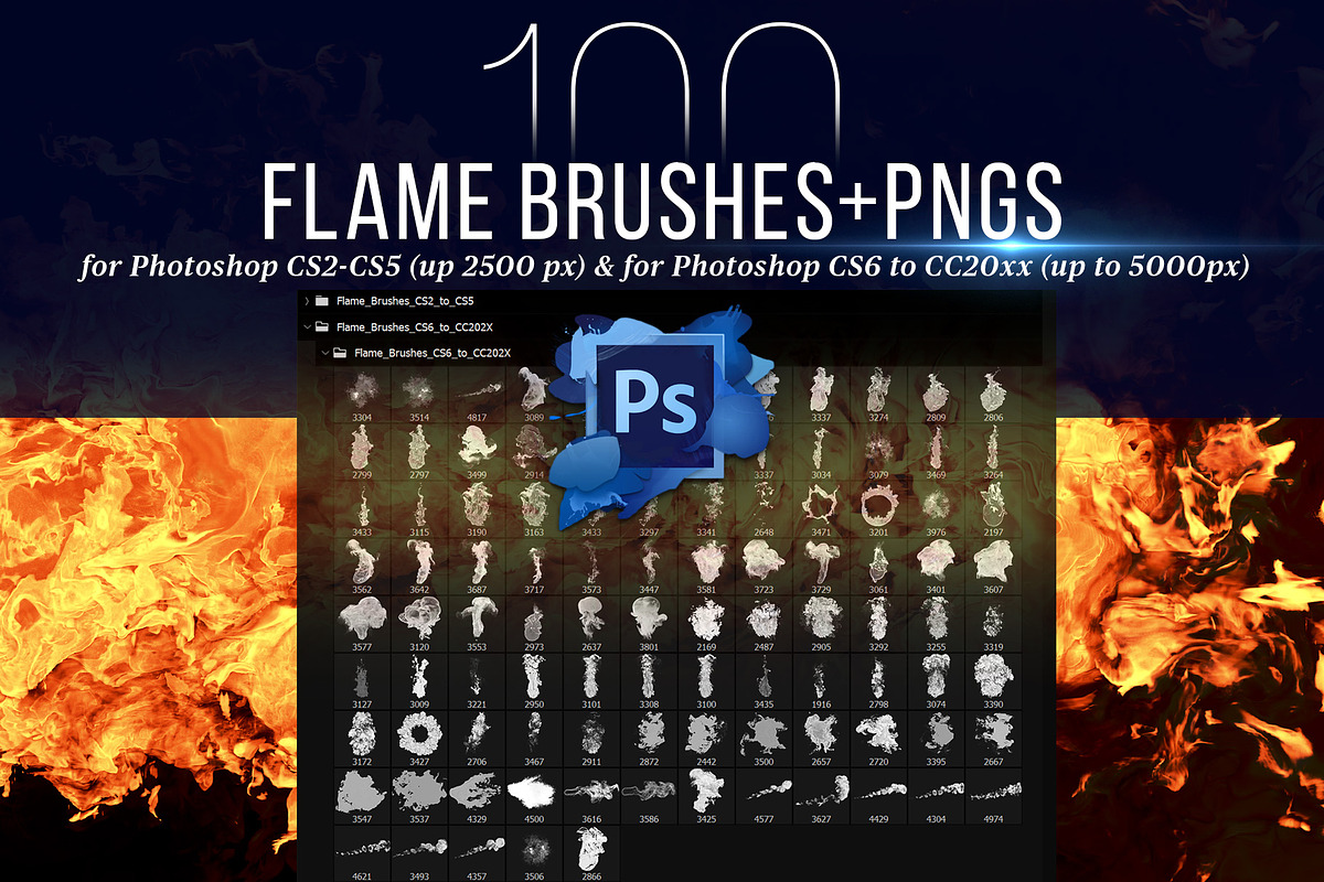 100 Photoshop Flame Brushes + PNGs in Add-Ons - product preview 8