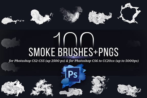 100 Photoshop Smoke Brushes + PNGs in Add-Ons - product preview 3