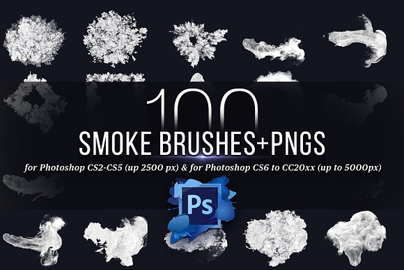 100 Photoshop Smoke Brushes + PNGs in Add-Ons - product preview 6