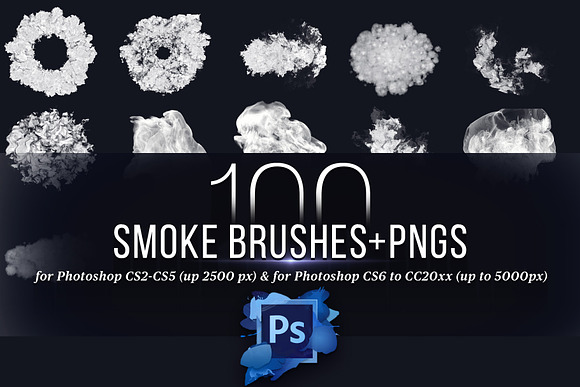 100 Photoshop Smoke Brushes + PNGs in Add-Ons - product preview 7