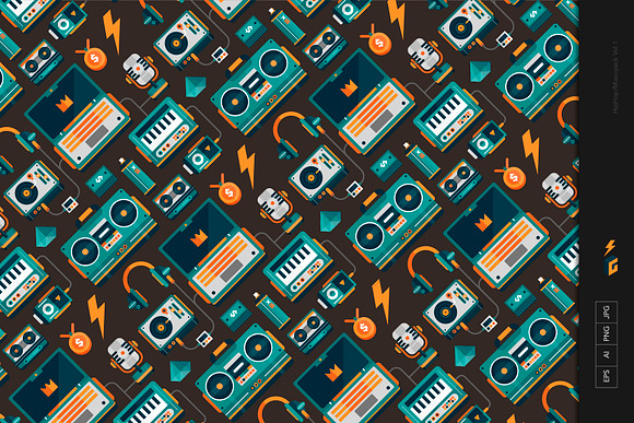 Hip Hop Seamless Pattern + 20 Icons in Patterns - product preview 5
