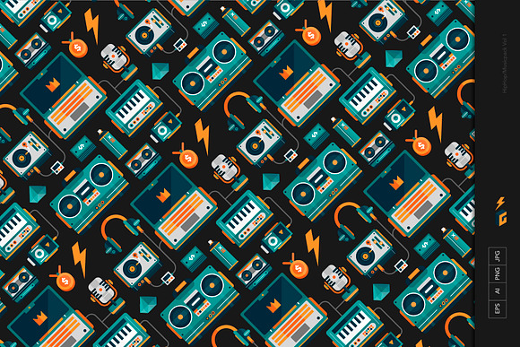Hip Hop Seamless Pattern + 20 Icons in Patterns - product preview 6