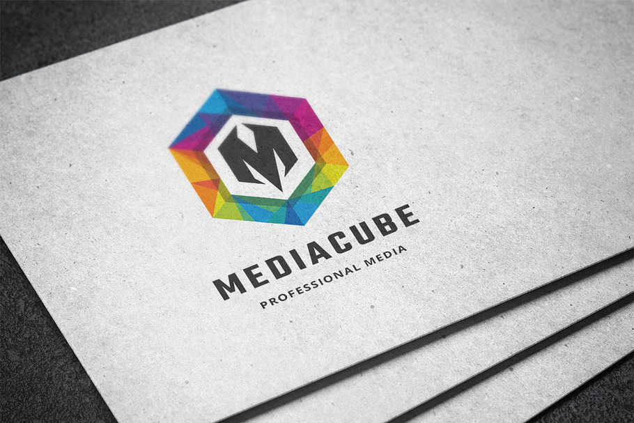 Media Cube Letter M Logo in Logo Templates - product preview 8