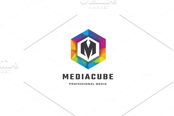 Media Cube Letter M Logo in Logo Templates - product preview 2
