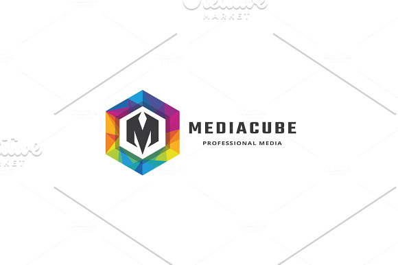 Media Cube Letter M Logo in Logo Templates - product preview 3