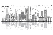 Outline Kuwait City Skyline