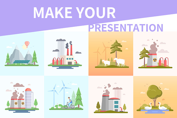 Eco city - flat design style set in Illustrations - product preview 4