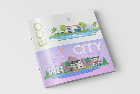 Eco city - flat design style set in Illustrations - product preview 5
