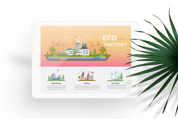 Eco city - flat design style set in Illustrations - product preview 8