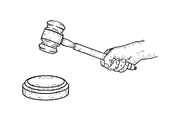 Judge gavel sketch vector