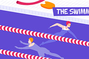 Sport pool horizontal background