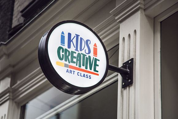 Kids creative art class logo set in Objects - product preview 4