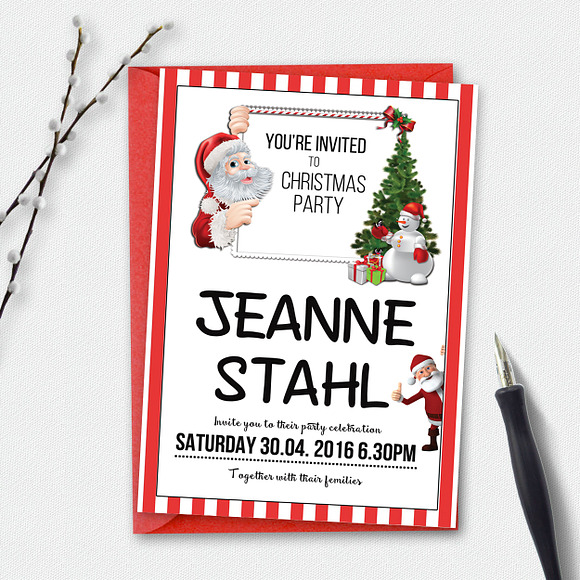 Christmas Party Invitation Card in Card Templates - product preview 1