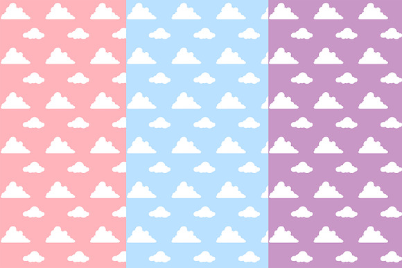 Pastel Clouds Seamless Patterns in Patterns - product preview 1