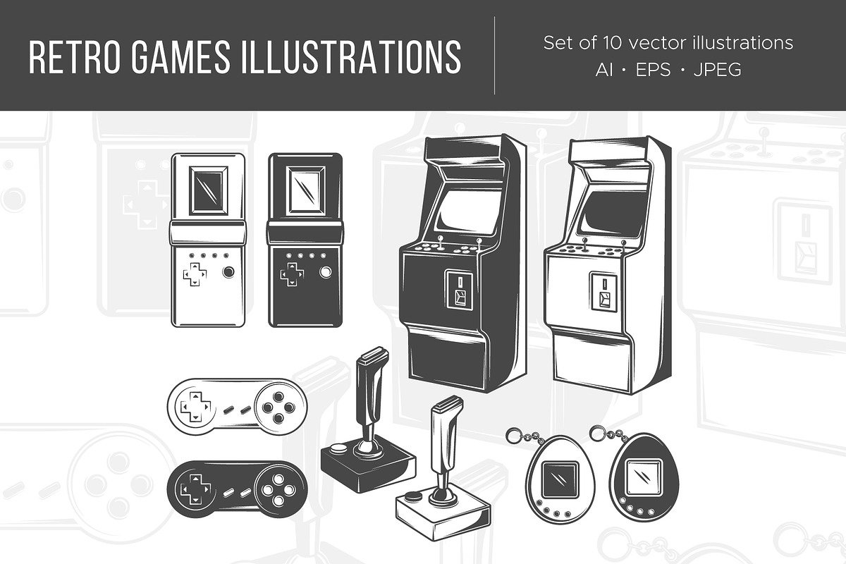 Vintage electronic games in Illustrations - product preview 8