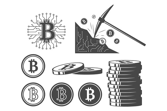 Bitcoin icons, vector set in Illustrations - product preview 1