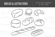 Set of bread illustrations