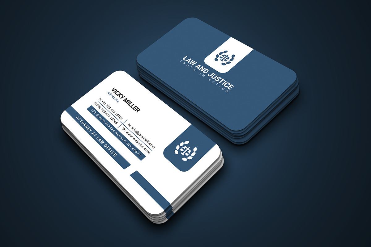 Law Firm Business Card in Business Card Templates - product preview 8