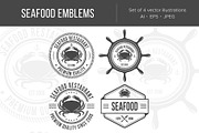 Seafood vintage emblems