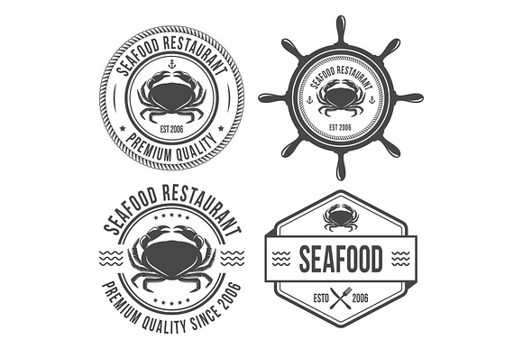 Seafood vintage emblems in Illustrations - product preview 1