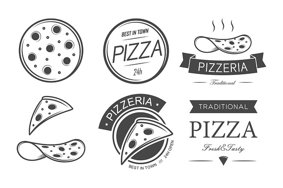 Pizza emblems and icons in Illustrations - product preview 1