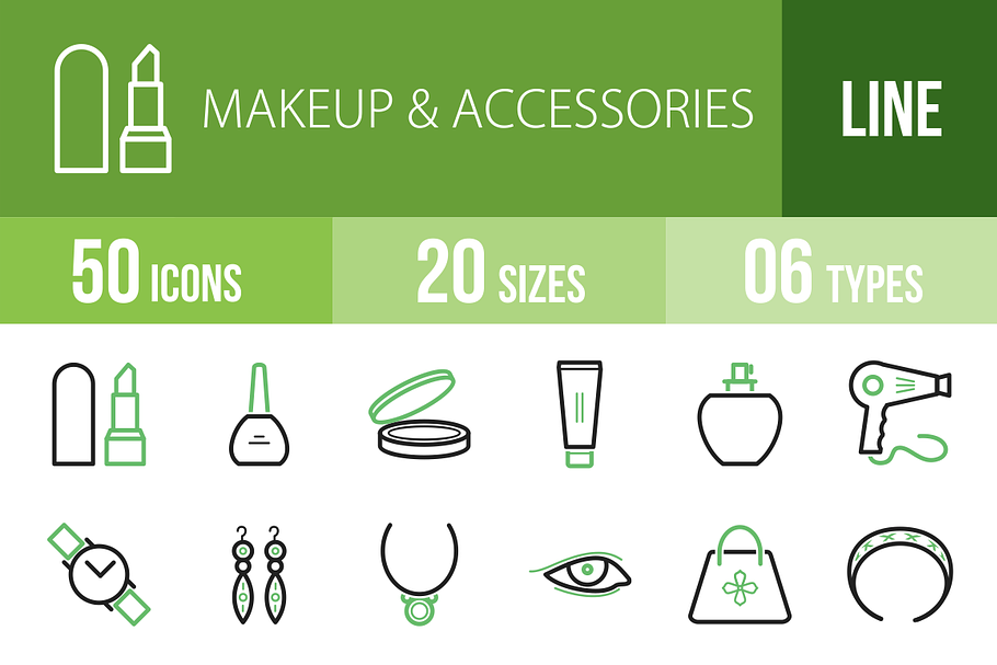 50 Makeup&Accessories Green & Black