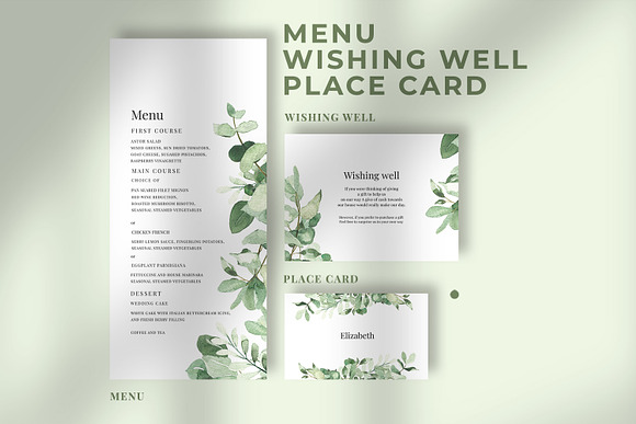 Eucalyptus Wedding Invitation Suite in Wedding Templates - product preview 2