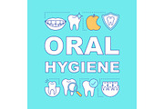 Oral hygiene word concepts banner