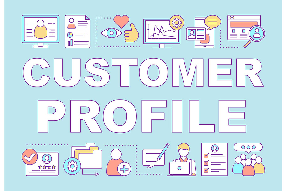 Customer profile concepts banner in Icons - product preview 8