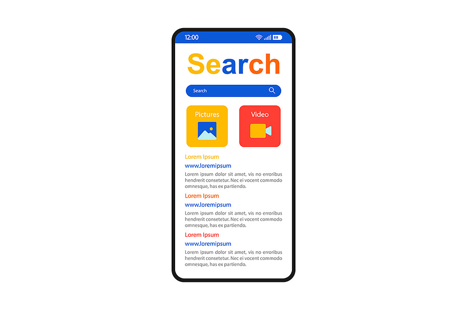 Internet search smartphone interface in Mobile & Web Mockups - product preview 8