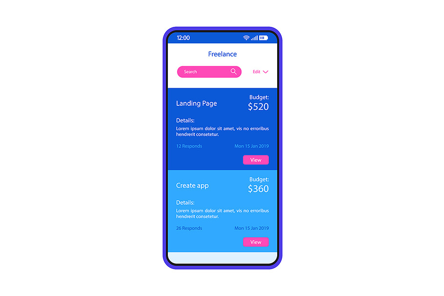 Freelance services interface in Mobile & Web Mockups - product preview 8